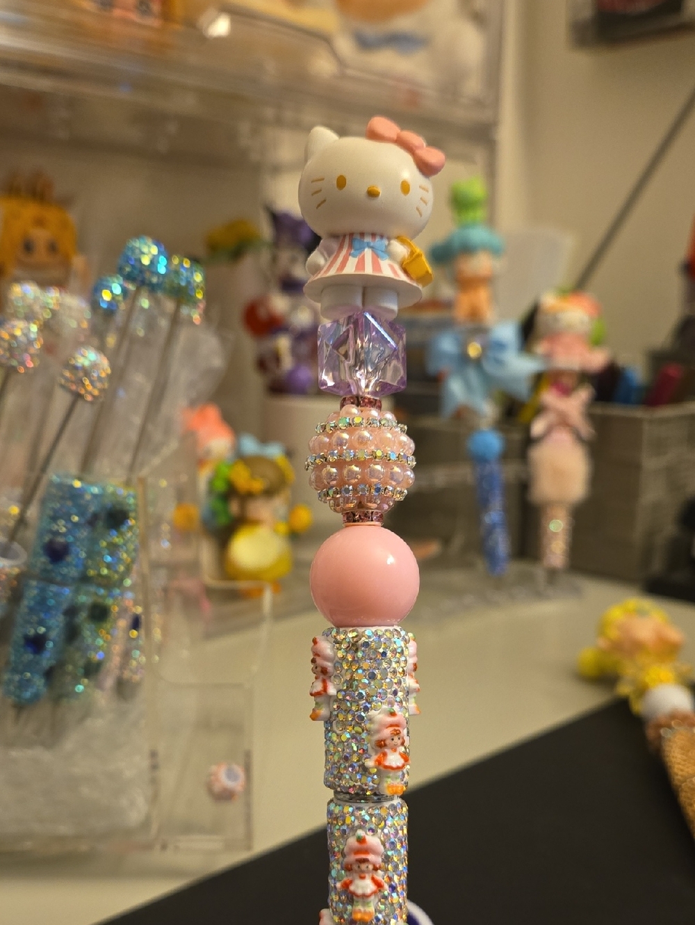 Handmade Beadable Decorative Hello Kitty Pen